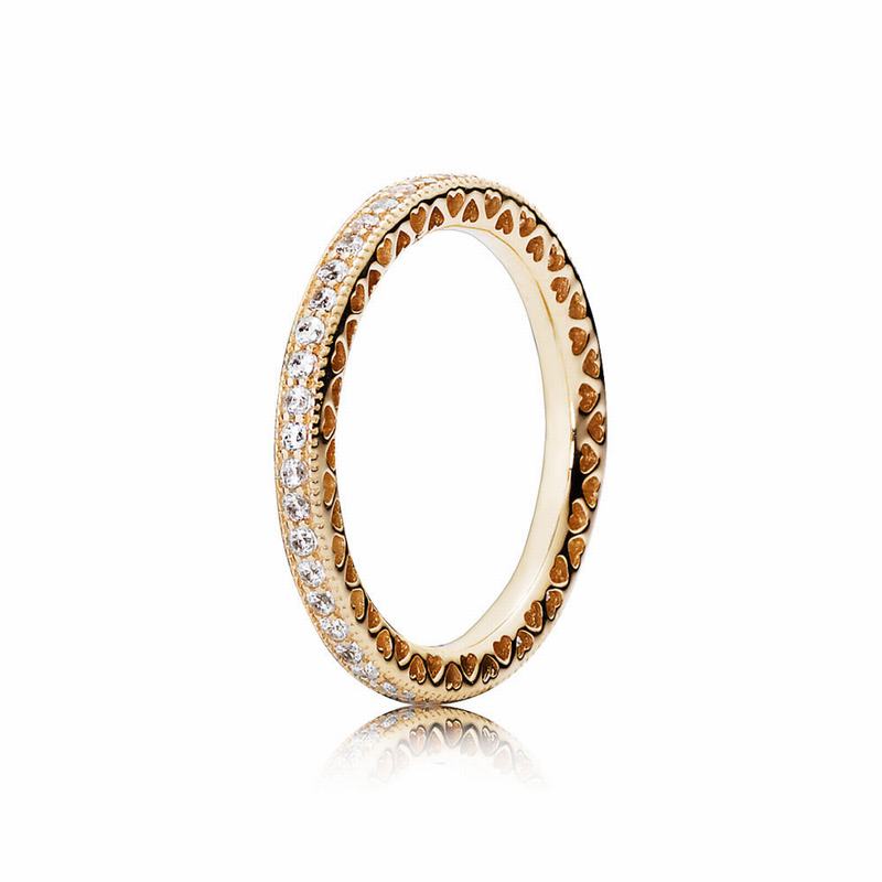 Pandora Hearts Stackable Ring NZ, 14k Gold (524806-AWR)